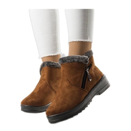 Wren - Bottes de neige isolées camel avec fourrure Solea brun