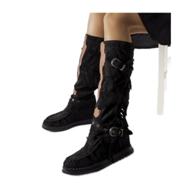 Bottines noires à talon recouvert Filiberta - Solea le noir