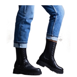 Bottines noires avec ceinture Kevin - Solea