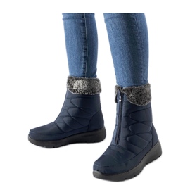 Boots de neige compensées bleu marine de Brownton - Solea