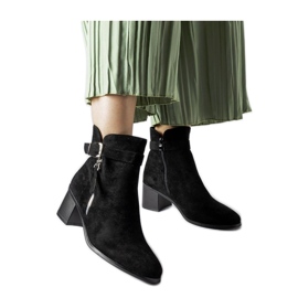 Bottines noires à talons bas de Bédard - Solea le noir Bottines noires à talons bas de Bédard - Solea le noir