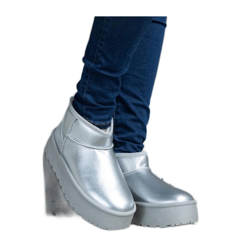 Boots de neige basses argentées sur la plateforme Lianda - Solea gris
