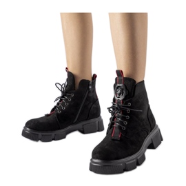 Bottines noires ornées de liserés rouges Monrency - Solea