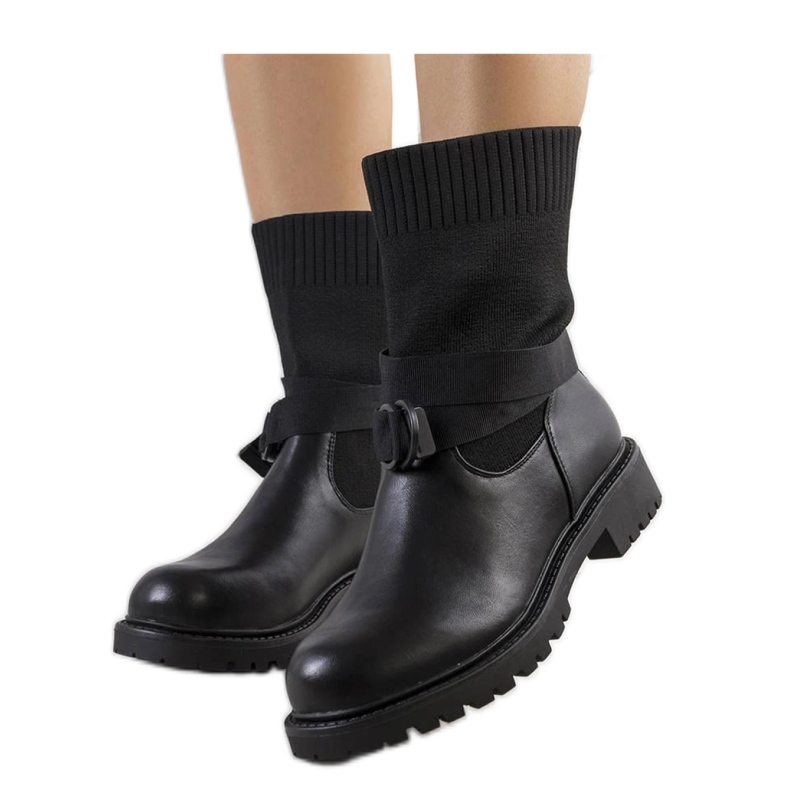 Bottines noires à tige élastique Ricky - Solea le noir