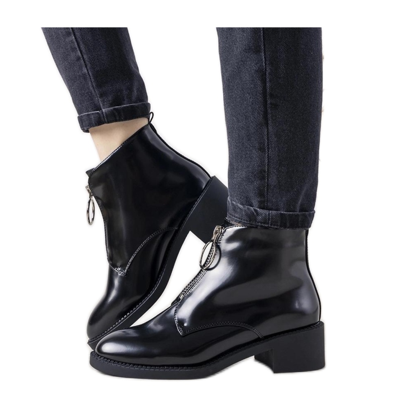 Bottines noires avec fermeture éclair Grunge - Solea le noir