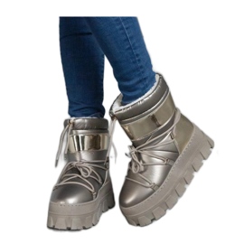 Boots de neige à plateforme dorées avec inserts Losta - Solea peints