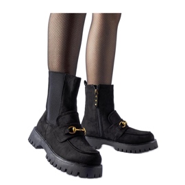 Bottines isolées noires avec fermeture éclair