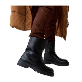 Bottines isolées noires avec fermeture éclair