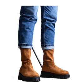 Bottines à plateforme marron brun