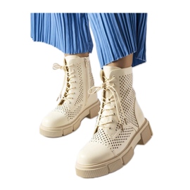 Bottines ajourées beiges