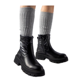 Bottines noires avec tige décorative