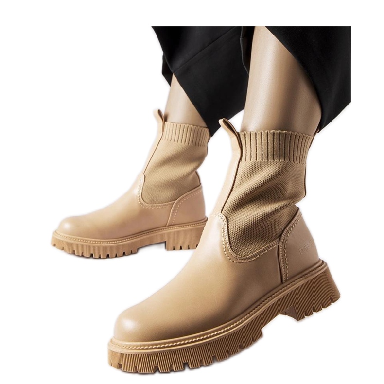 Bottines en éco-daim beige Big Star