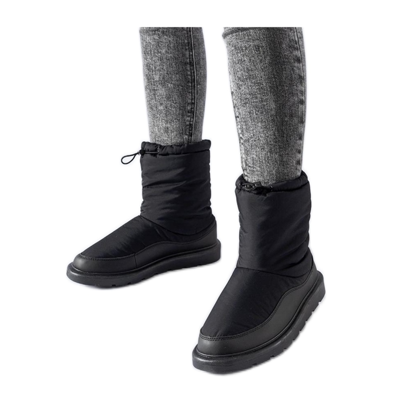 Bottes de neige chaudes noires le noir