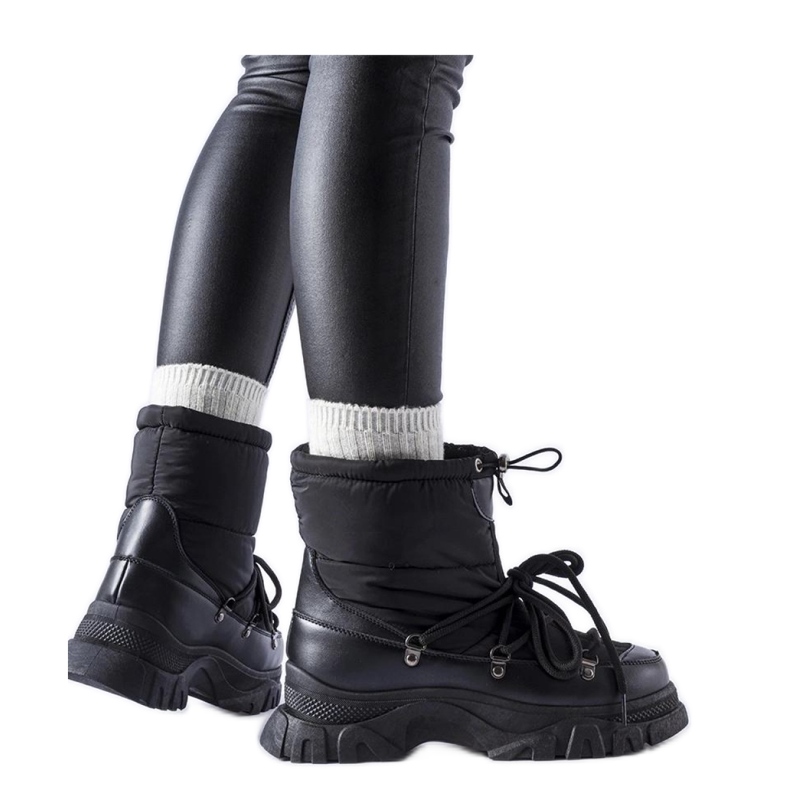 Solea Bottes de neige chaudes noires le noir Solea Bottes de neige chaudes noires le noir