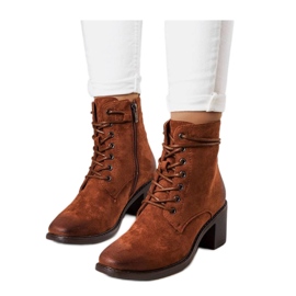 Bottines à lacets marron brun