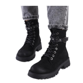 Bottines à lacets noires pour femme le noir