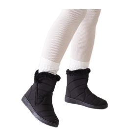 Bottes de neige noires ornées de fourrure