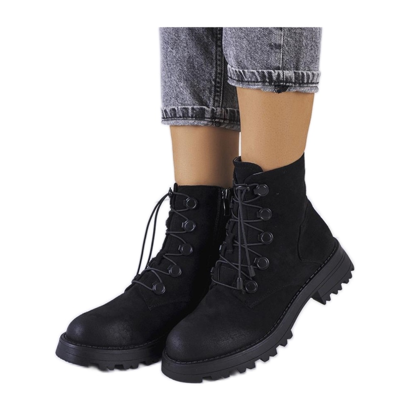 Bottes en éco-daim noir le noir