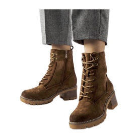 Bottines à lacets marron brun
