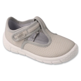 Befado chaussons enfants avec Velcro, gris 629P004 Soft-B