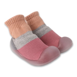 Befado chaussures bébé rose/beige/gris avec chaussettes 002P085