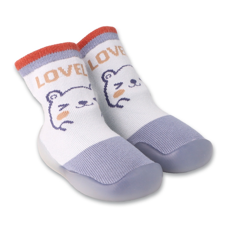 Befado chaussures bébé bleu/blanc avec motif animalier 002P081