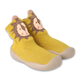 Befado chaussons jaune/marron à motif animalier 002P077
