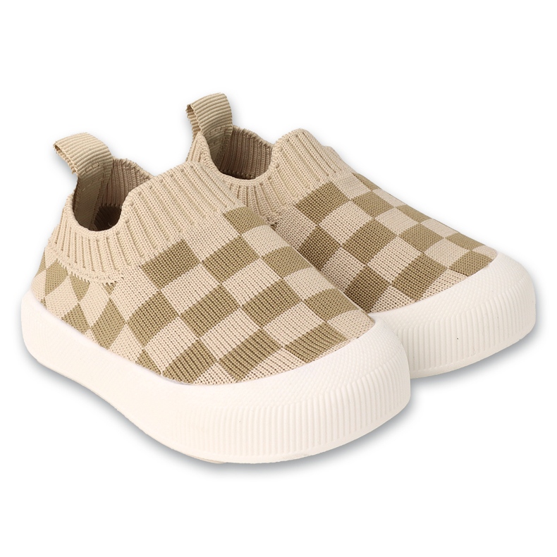 Befado chaussures bébé beiges à carreaux marron 002P061