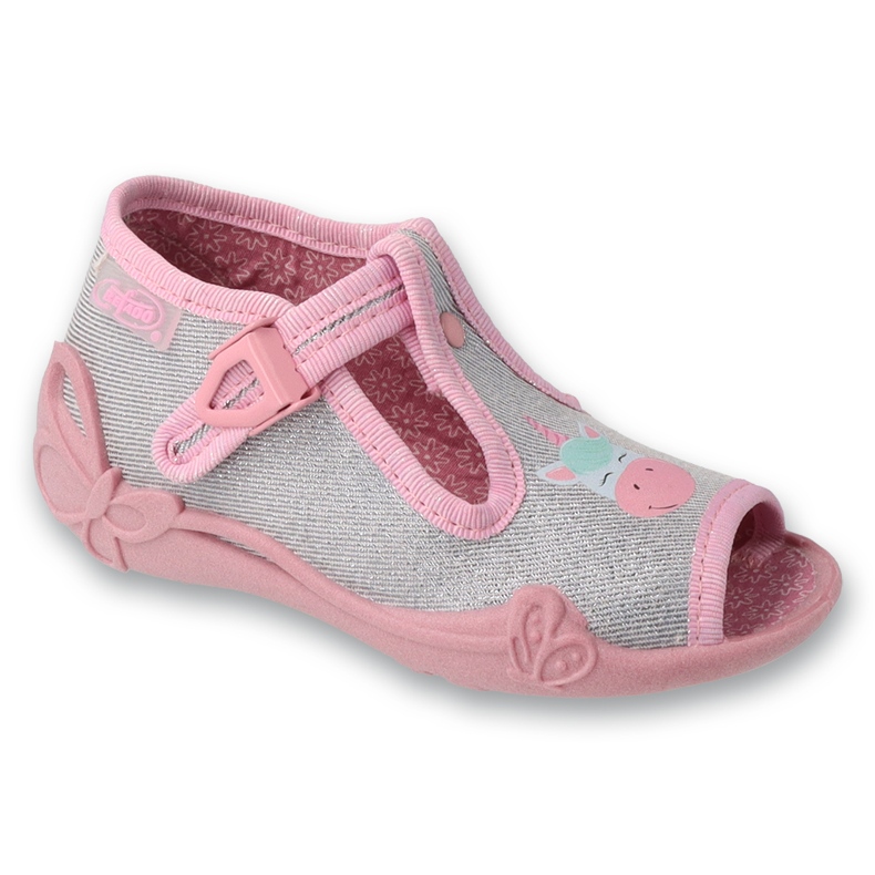 Befado chaussons enfant avec fermoirs 213P145 rose/argent gris