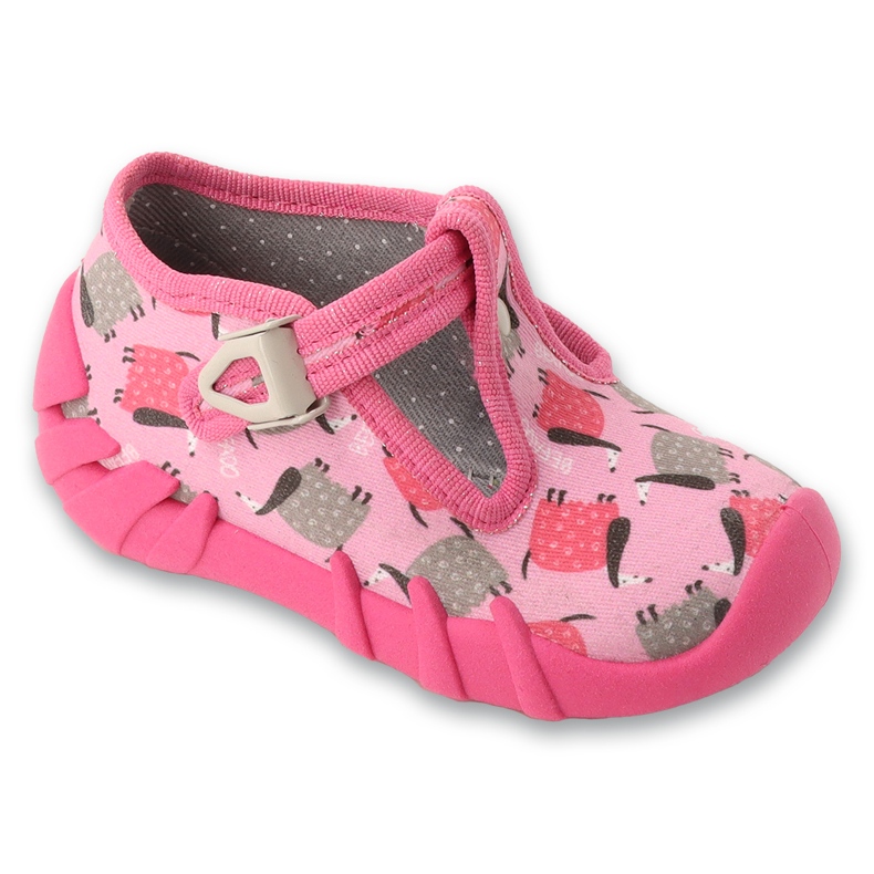 Chaussons enfants Befado 110P508, roses avec chiens