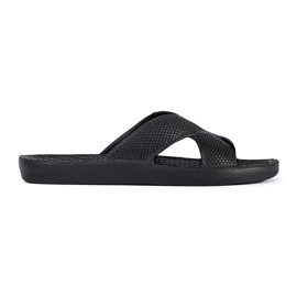 Shelvt Tongs de piscine noires pour hommes le noir