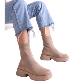 Bottines beiges à tige souple