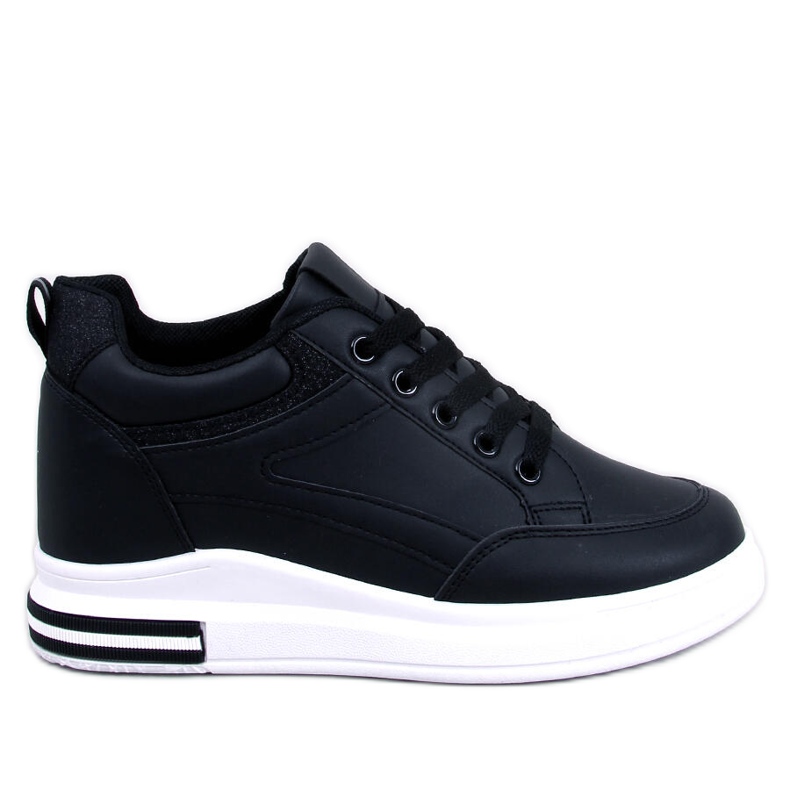 Baskets de sport compensées noires pour femme le noir Baskets de sport compensées noires pour femme le noir