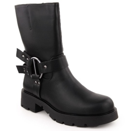 Bottes en cuir pour femmes Potocki isolé 54300 WOL277 Black noir