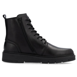 Chaussures en cuir masculin Isulé Rieker 30101-00 RKR751 Black le noir