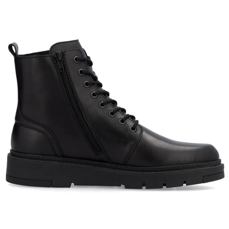 Chaussures en cuir masculin Isulé Rieker 30101-00 RKR751 Black le noir