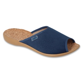 Befado chaussons femme avec insert en liège PU 254D158 bleu