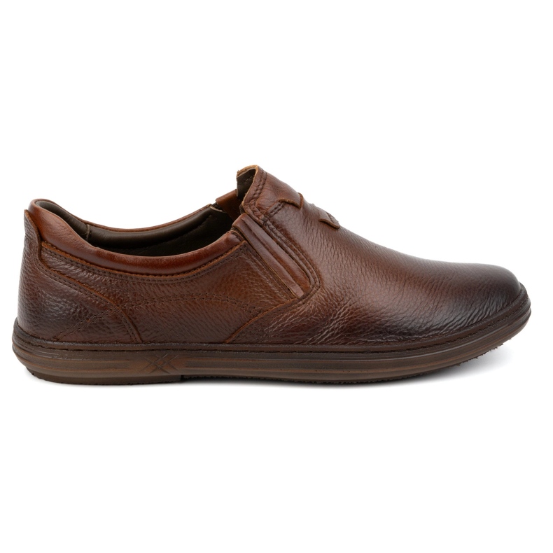 Olivier Chaussures en cuir masculin insérées 7152dt marron brun