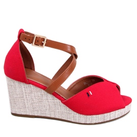Sandales pour un coin ouvert rouge