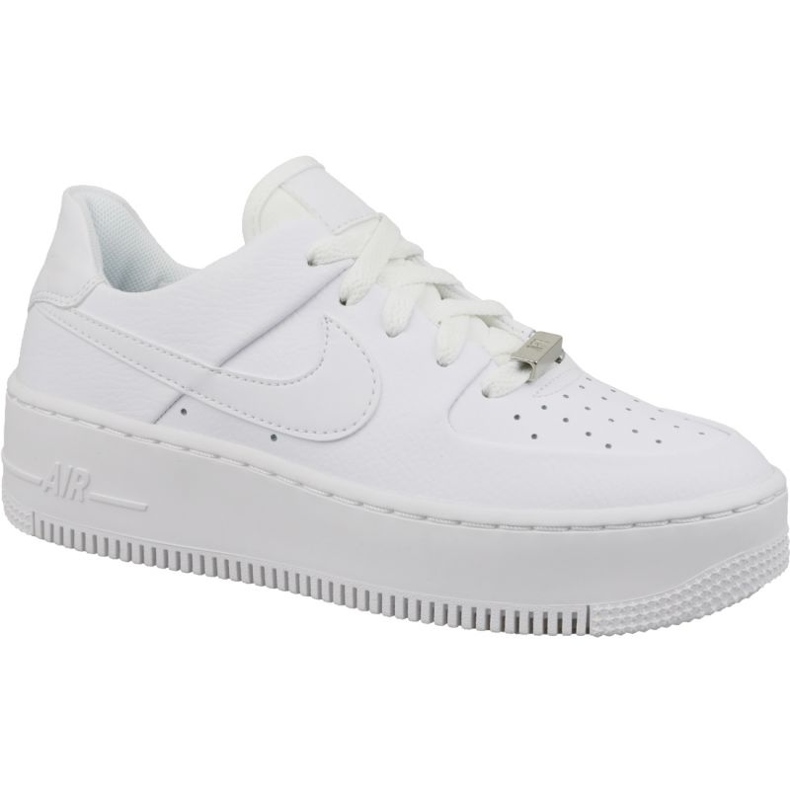 Chaussures Nike Air Force 1 Sage Low AR5339-100 en cuir blanc blanche