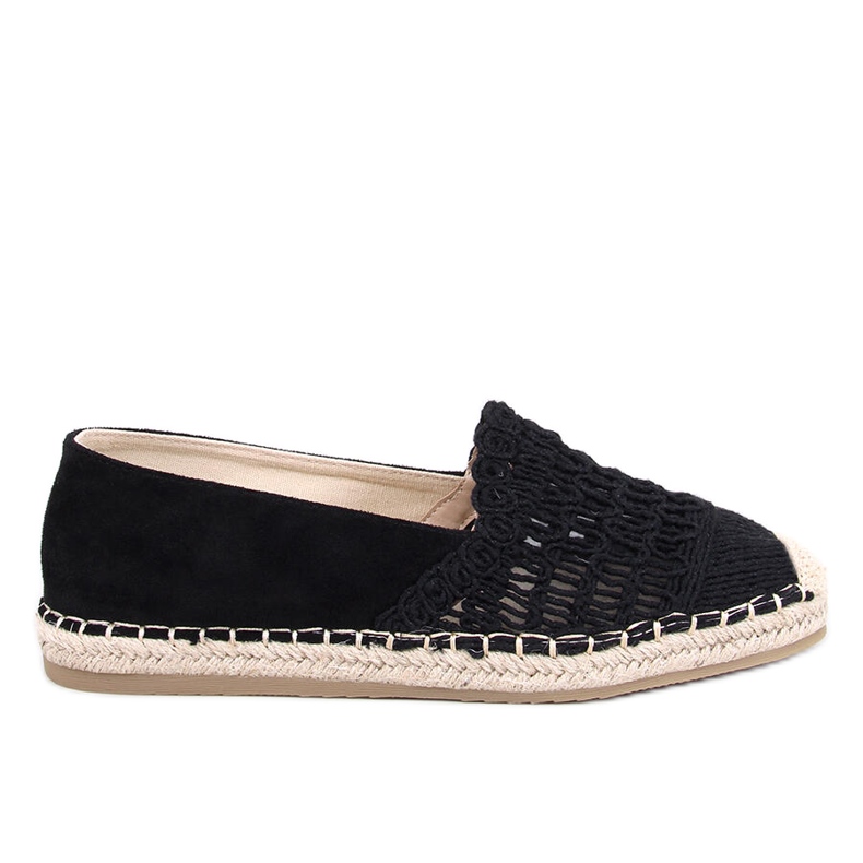 Espadrilles en dentelle féminine noire le noir Espadrilles en dentelle féminine noire le noir