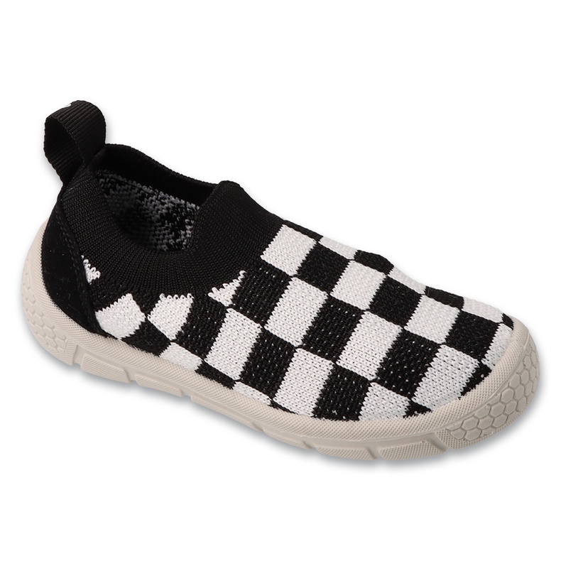 Chaussons enfants Befado 102X030 noirs à carreaux blancs le noir