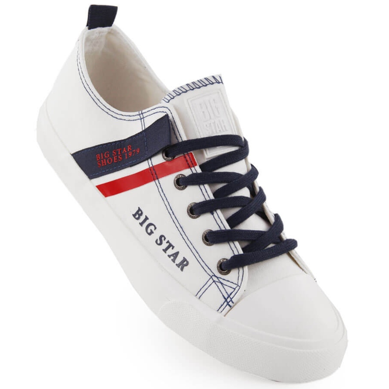 Baskets basses en textile homme, blanches Big Star LL174005