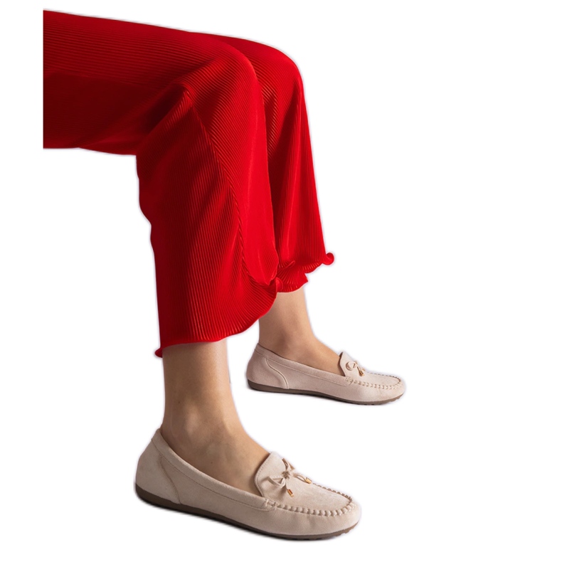 Mocassins beiges avec noeud Mocassins beiges avec noeud