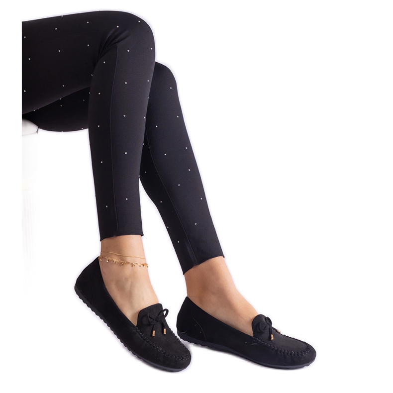 Mandards pour femmes noires avec un arc le noir