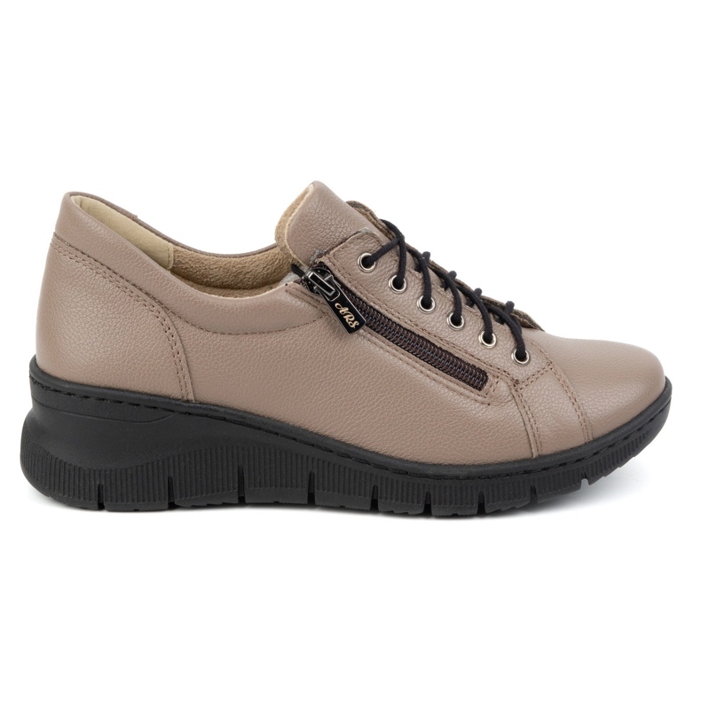 Olivier Chaussures femme en cuir à semelle compensée, semelle épaisse, 1236 cappuccino beige