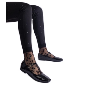 Ballerines vernies noires avec ceinture