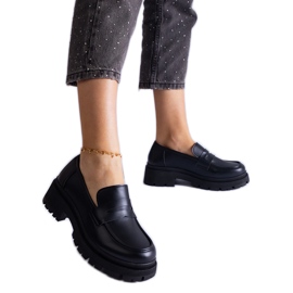 Mocassins en éco-cuir noir