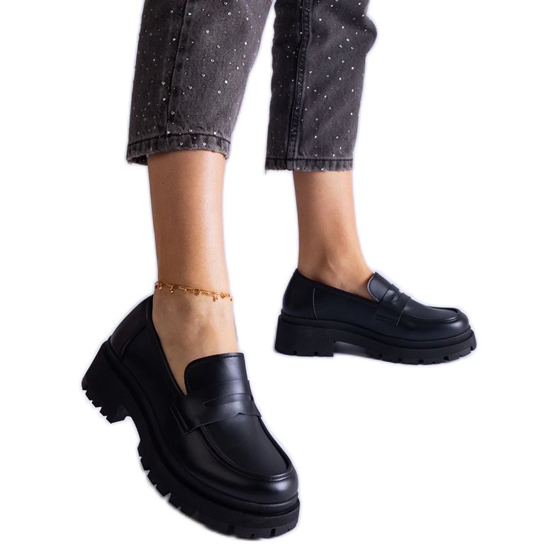 Mocassins en éco-cuir noir le noir Mocassins en éco-cuir noir le noir