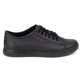 Polbut Chaussures en cuir pour hommes Casual 2129 noir